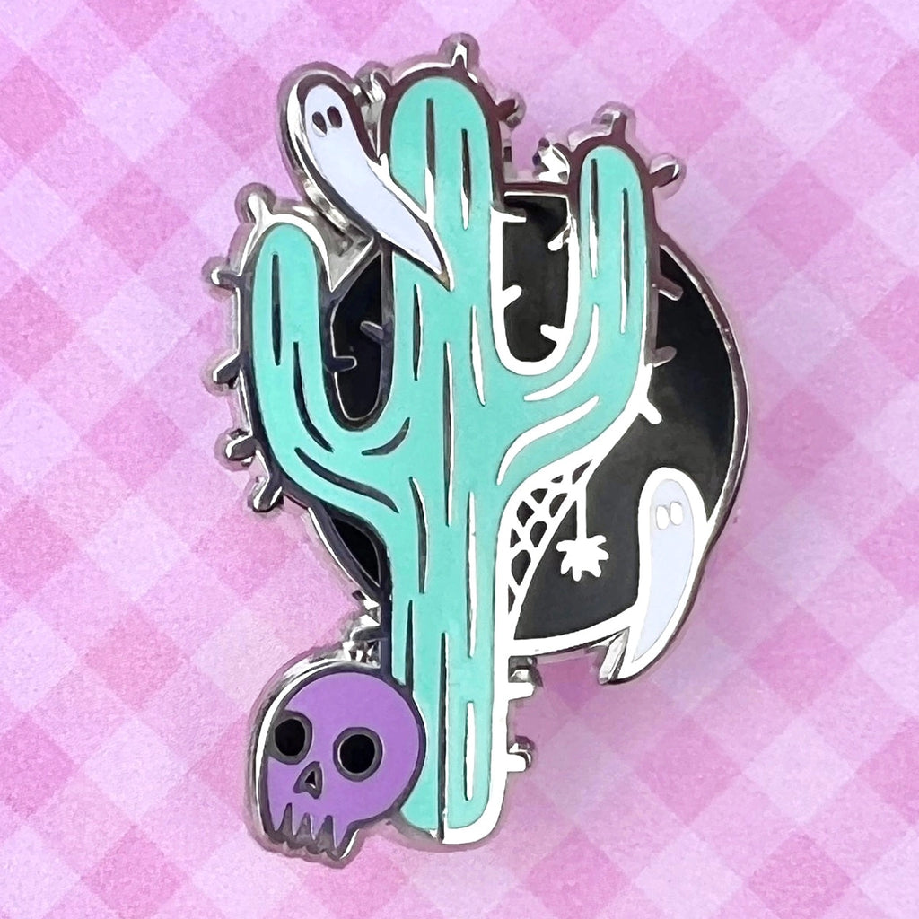 Spooky Cactus Enamel Pin.