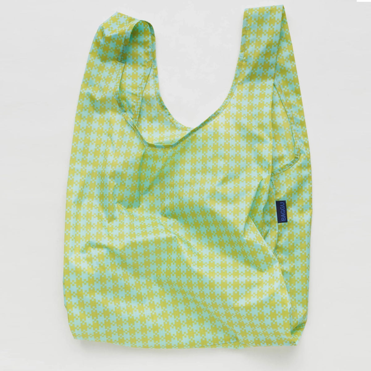 Standard Baggu Mint Pixel Gingham Baggu