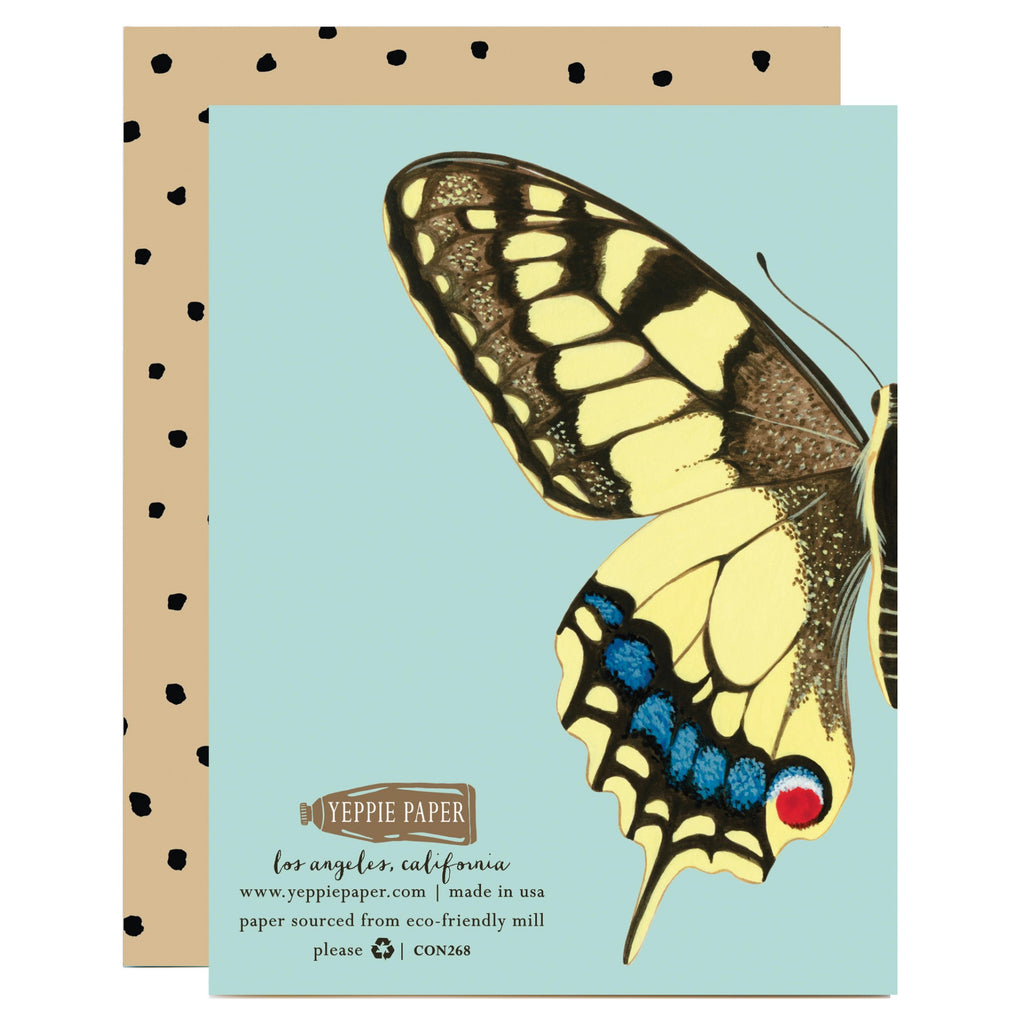 Swallowtail Butterfly Happy For You Card Back