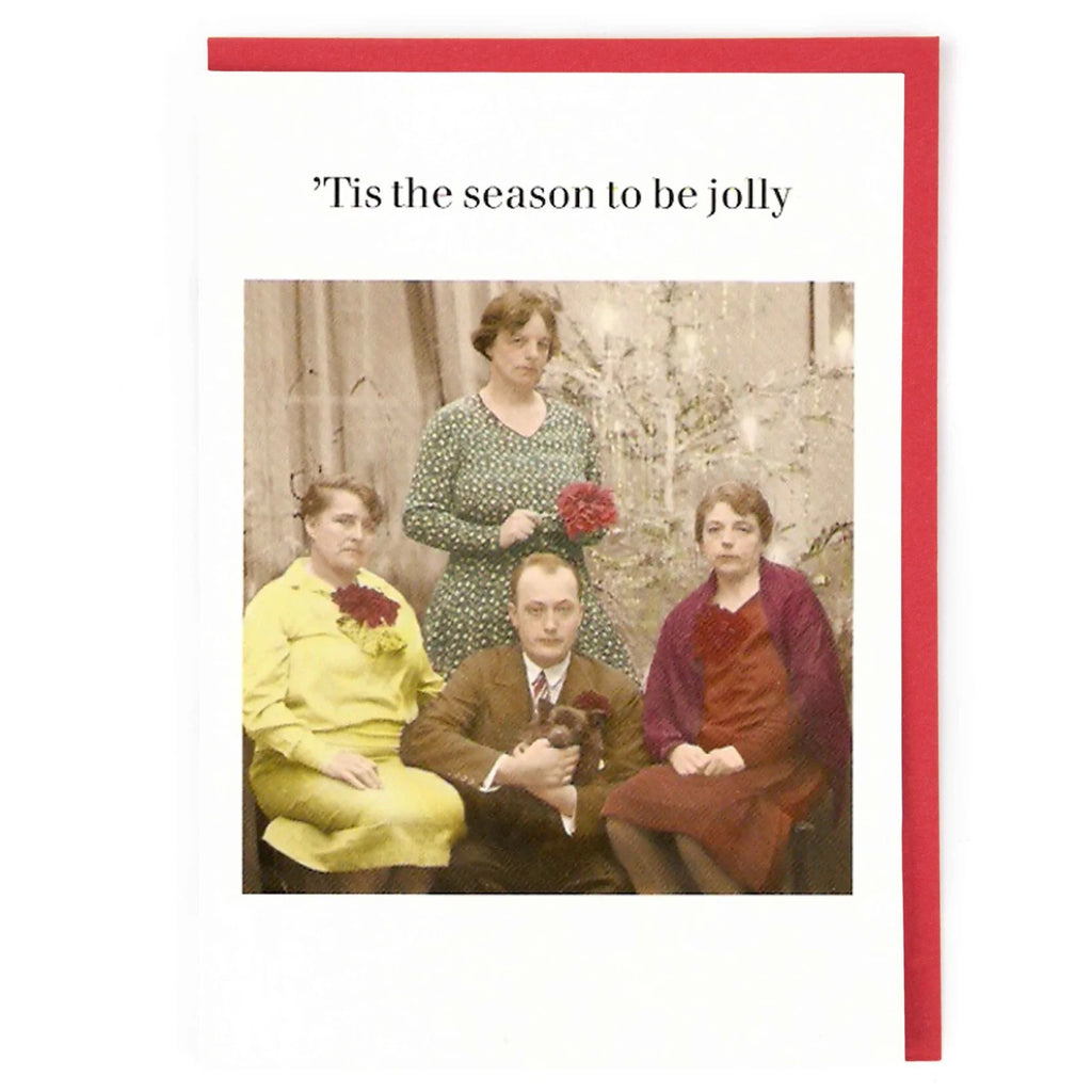Tis The Season To Be Jolly Family Photo Card.