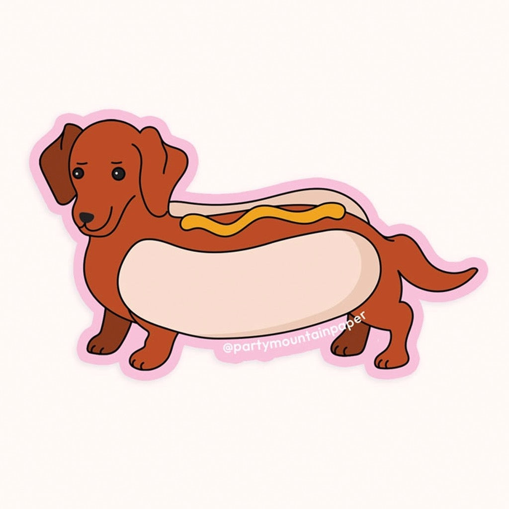 Weenie Hotdog Sticker.