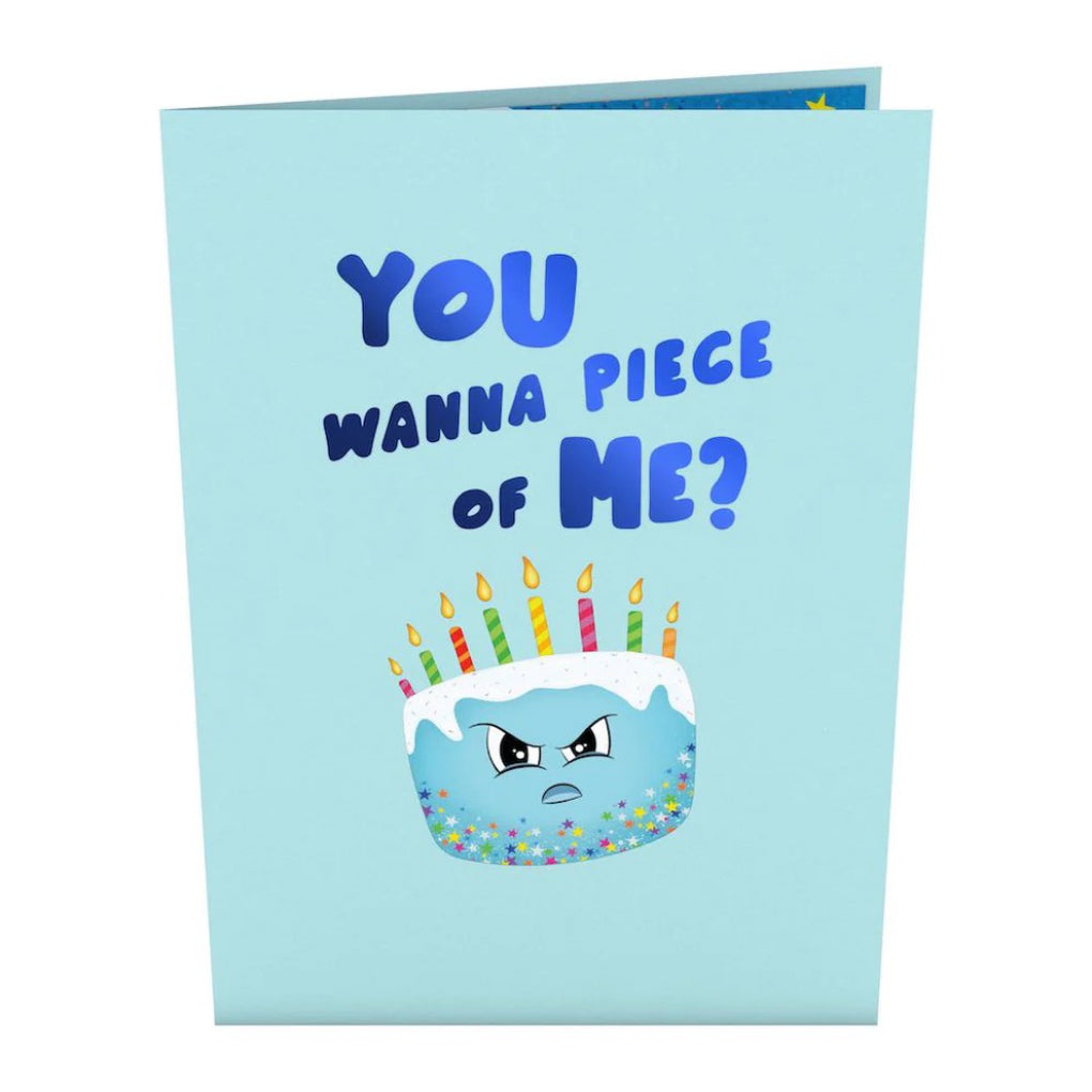 Whimsical Birthday Cake Slice Pop-Up Card card.