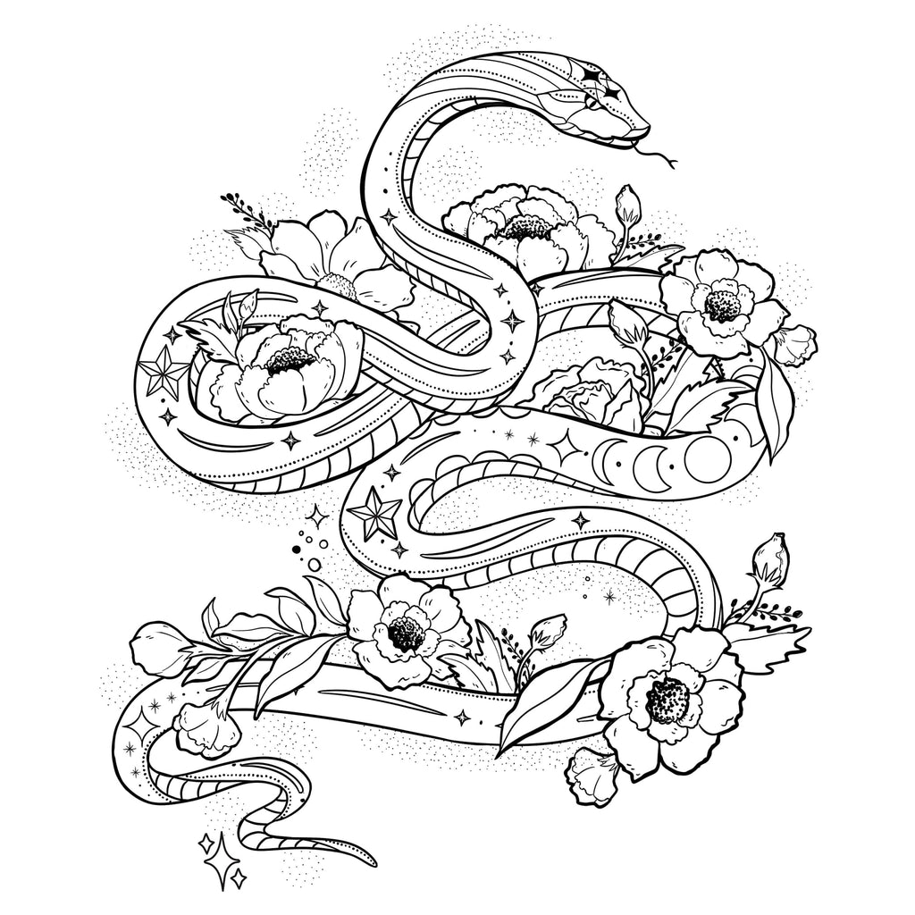 Witchcraft Coloring Book snake picture