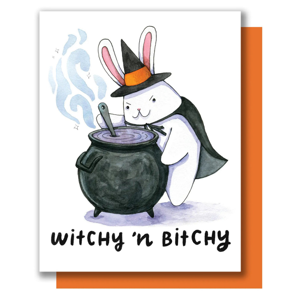 Witchy n Bitchy Halloween Bunny Card