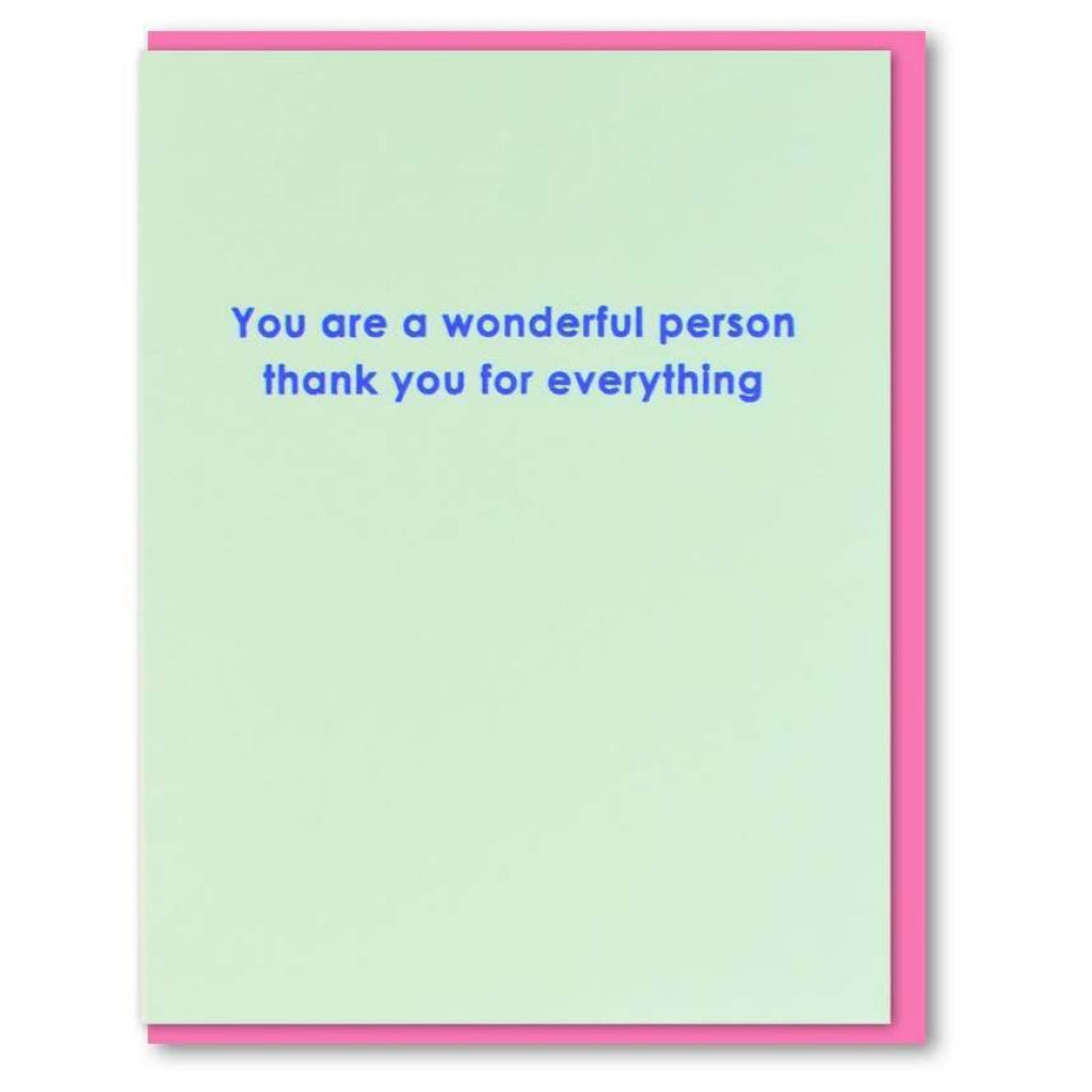 Wonderful Person Thank You Card.