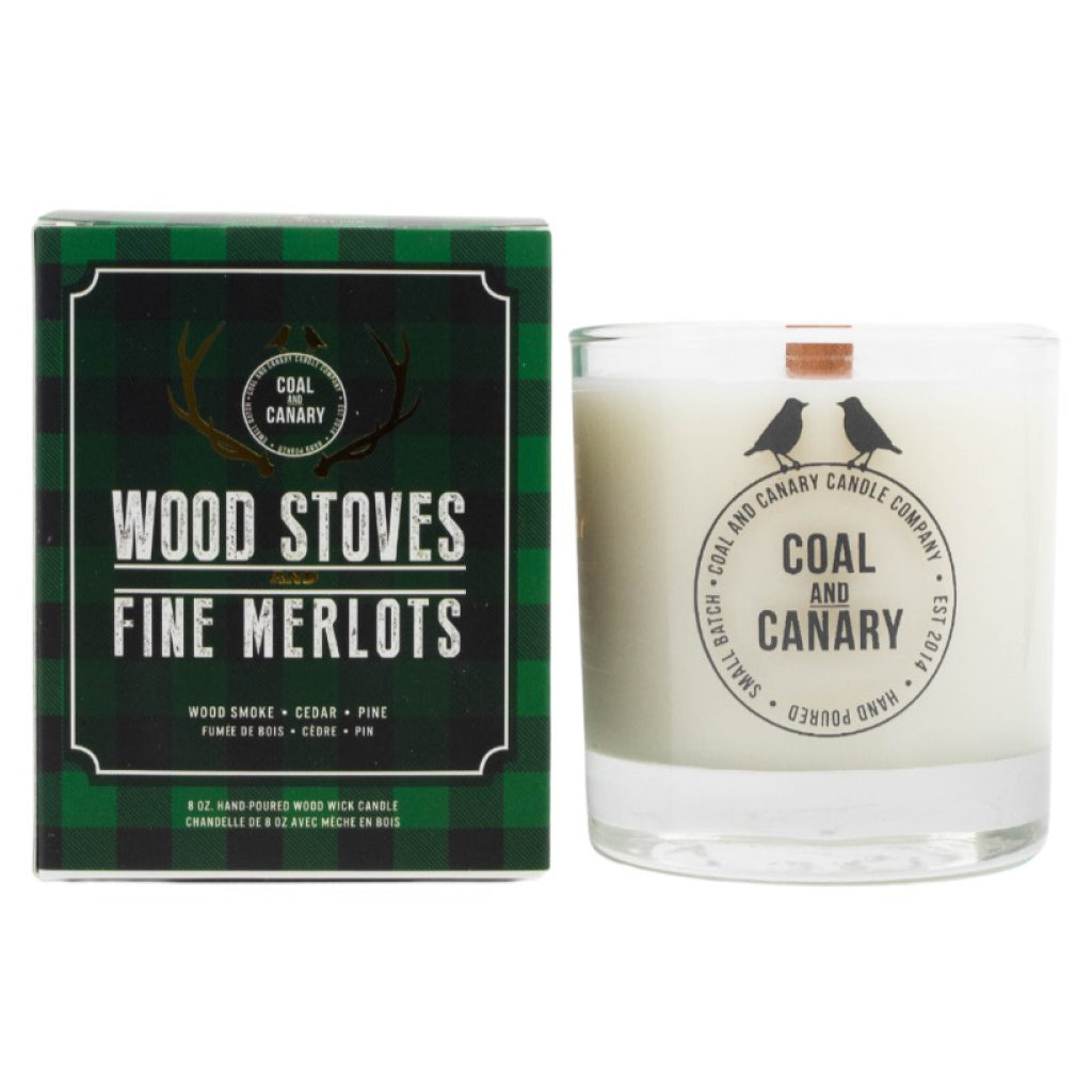 Wood Stoves and Fine Merlots Candle Coal and Canary Outer Layer