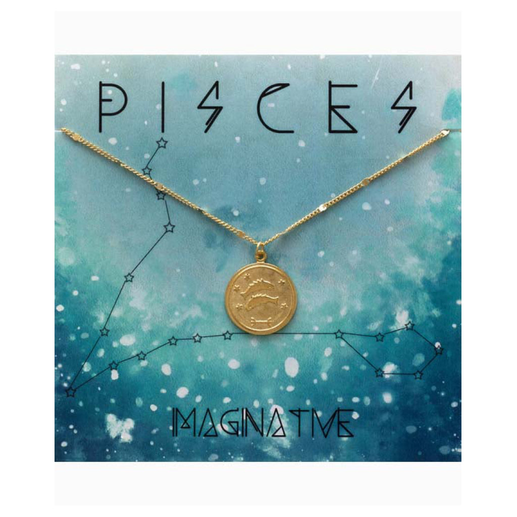 Zodiac Medallion Necklace Pisces