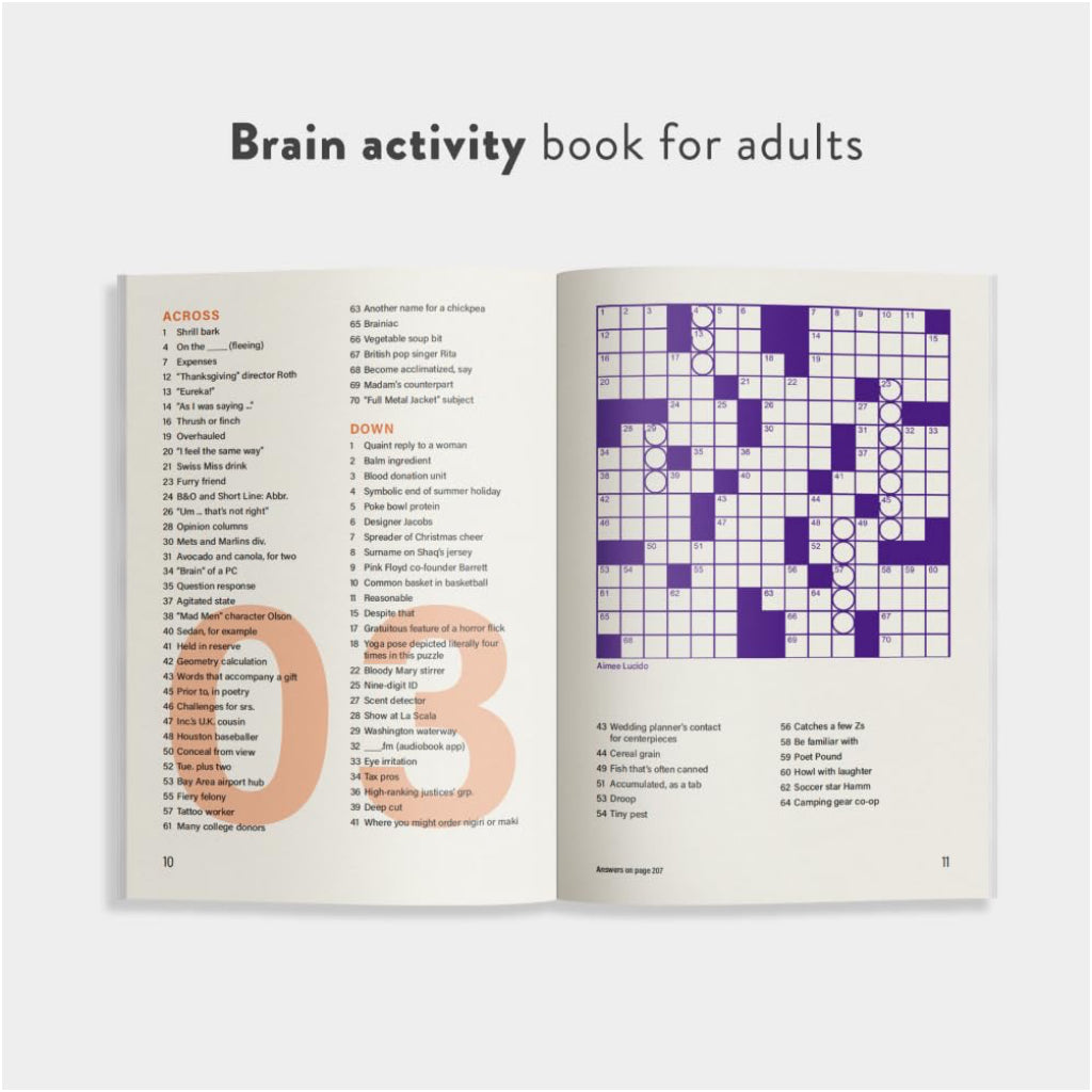 100 Stress-Relieving Crossword Puzzles To Sharpen Your Mind - sample spread.