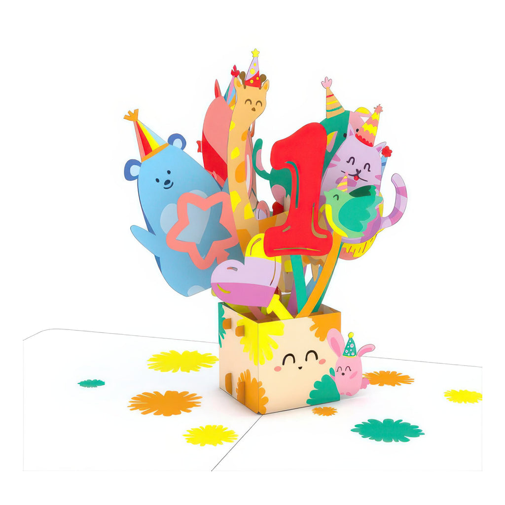 1st Birthday Balloons Playpop Card.