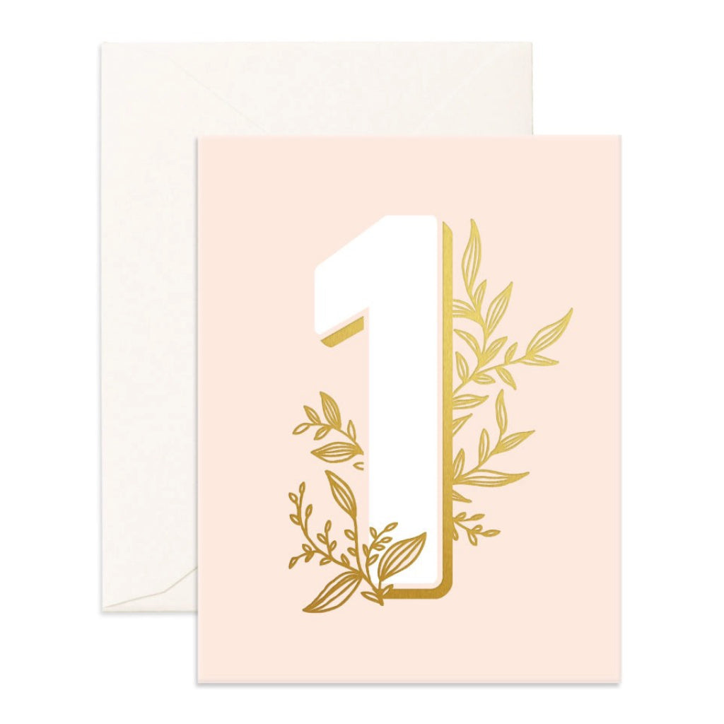 1st Birthday Floral Greeting Card.