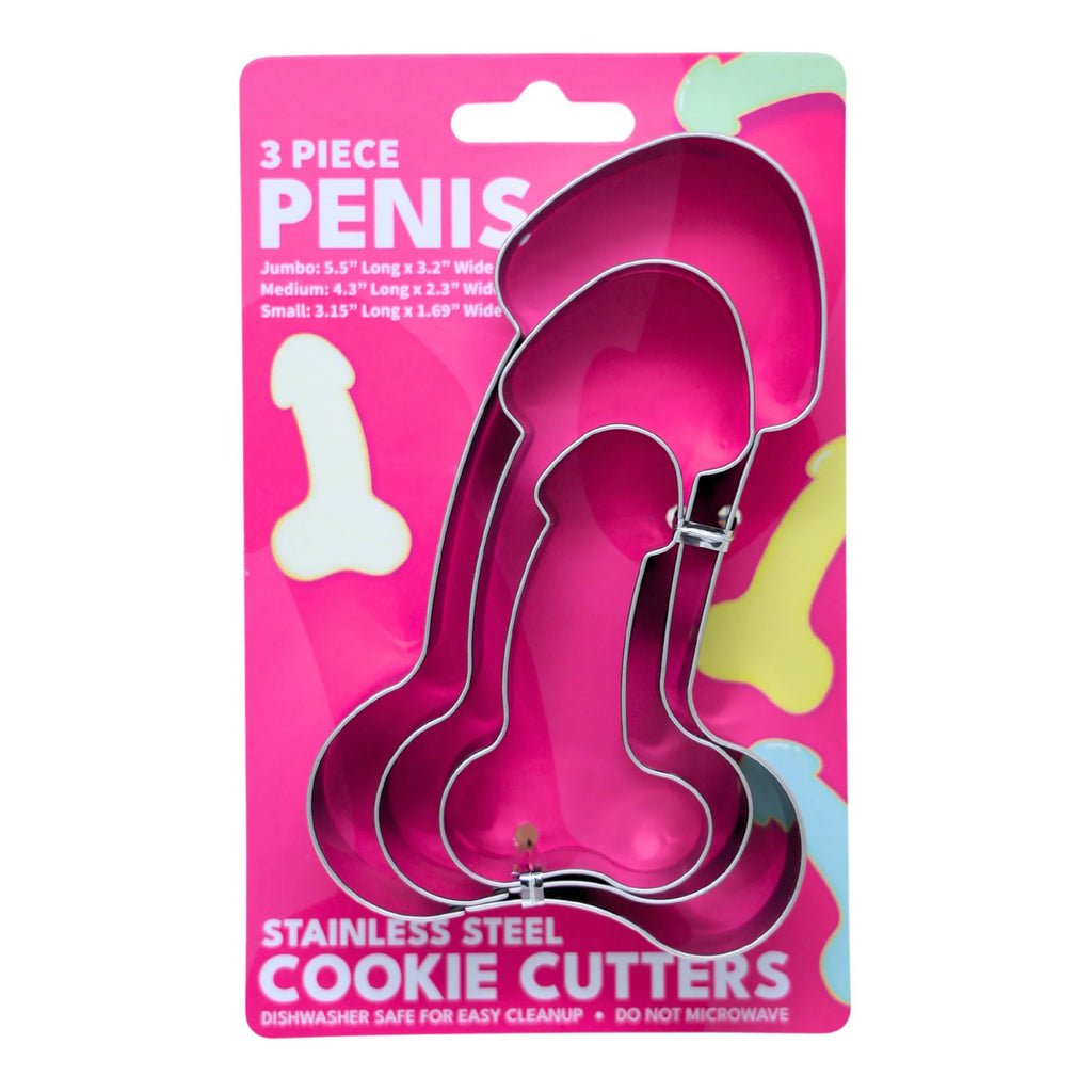 3 Piece Penis Cookie Cutter Set packaging.