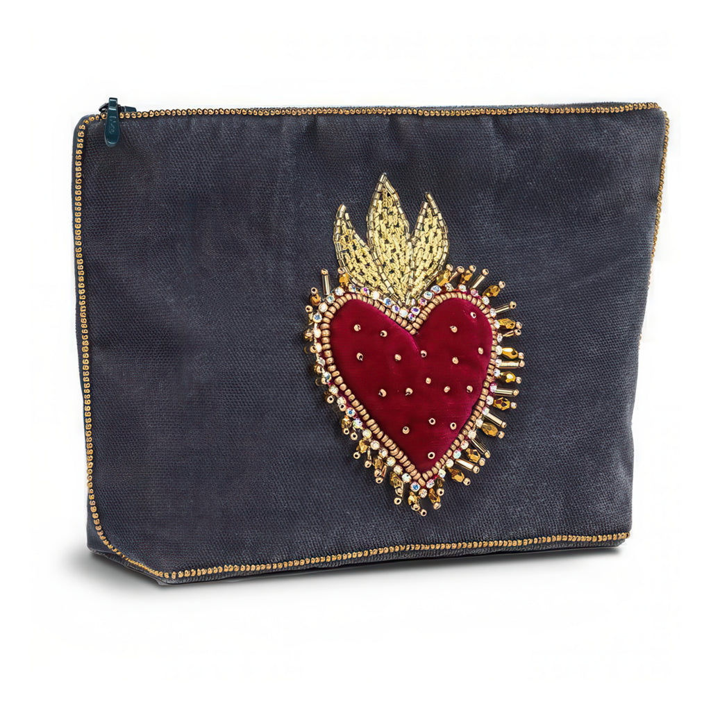 3D Heart Large Velvet Pouch.