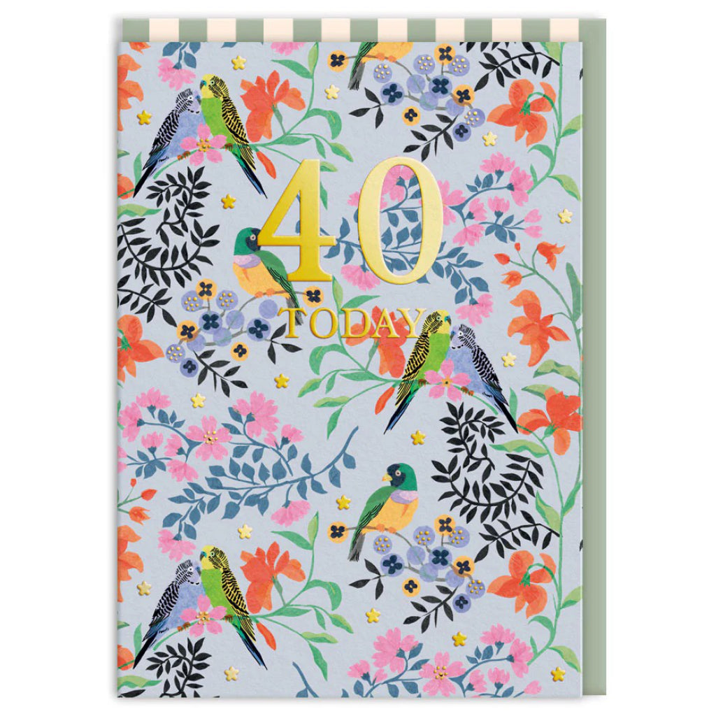 40 Today Floral Birthday Card.