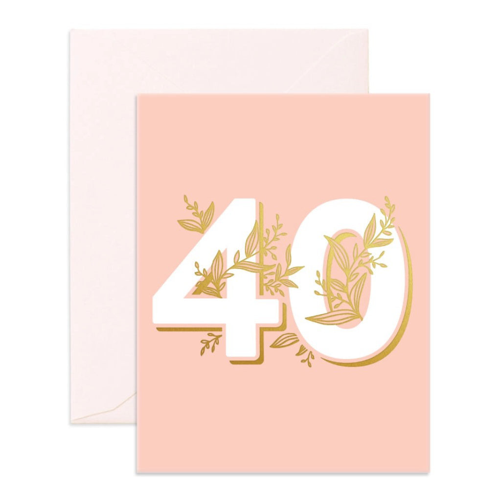 40th Birthday Floral Greeting Card.