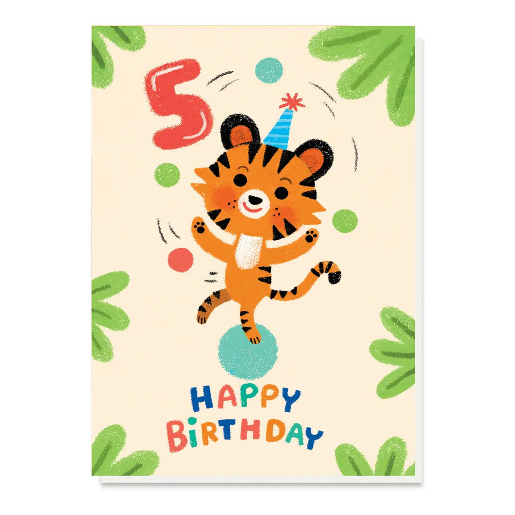 5th Birthday Juggling Tiger Card.