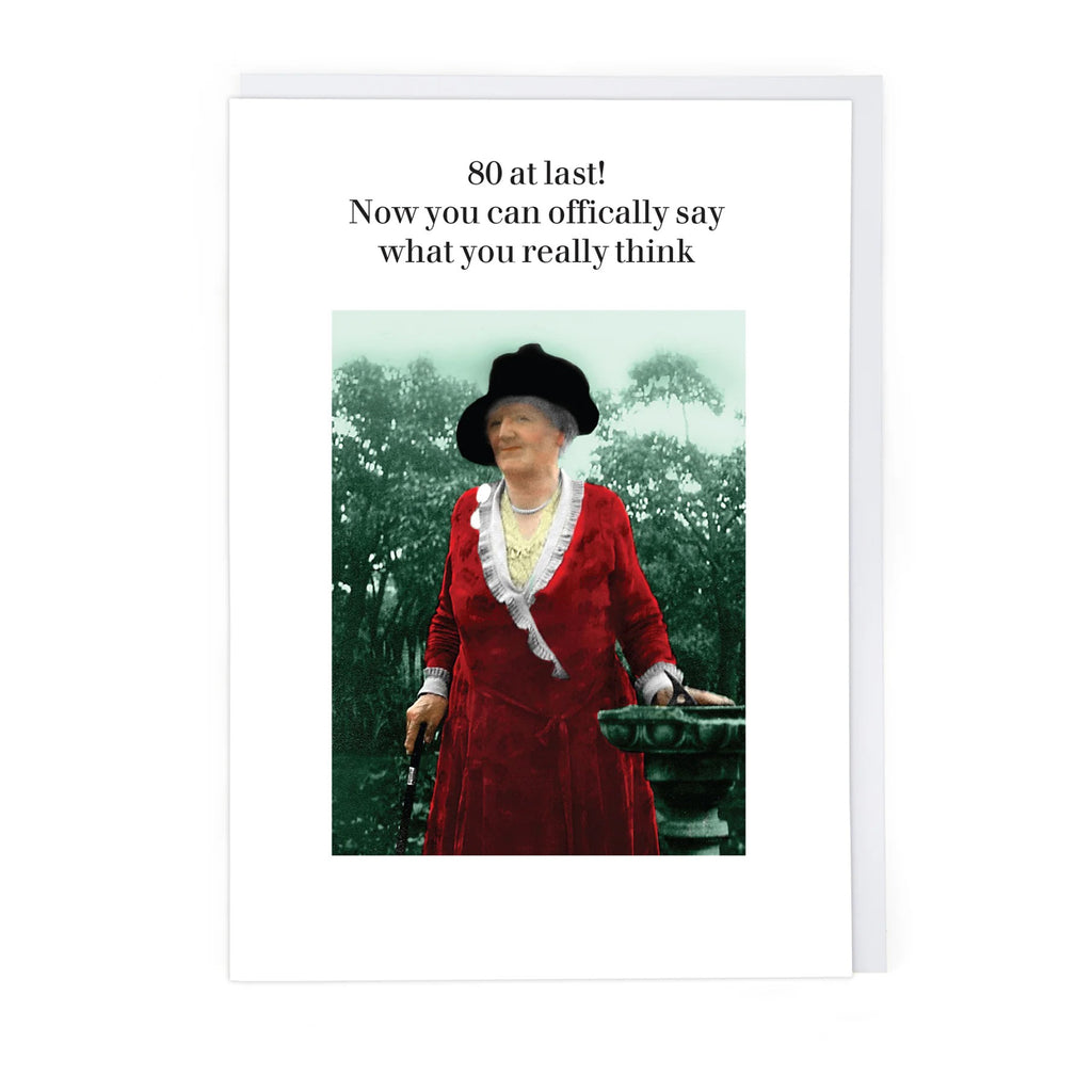 80 At Last Birthday Card.