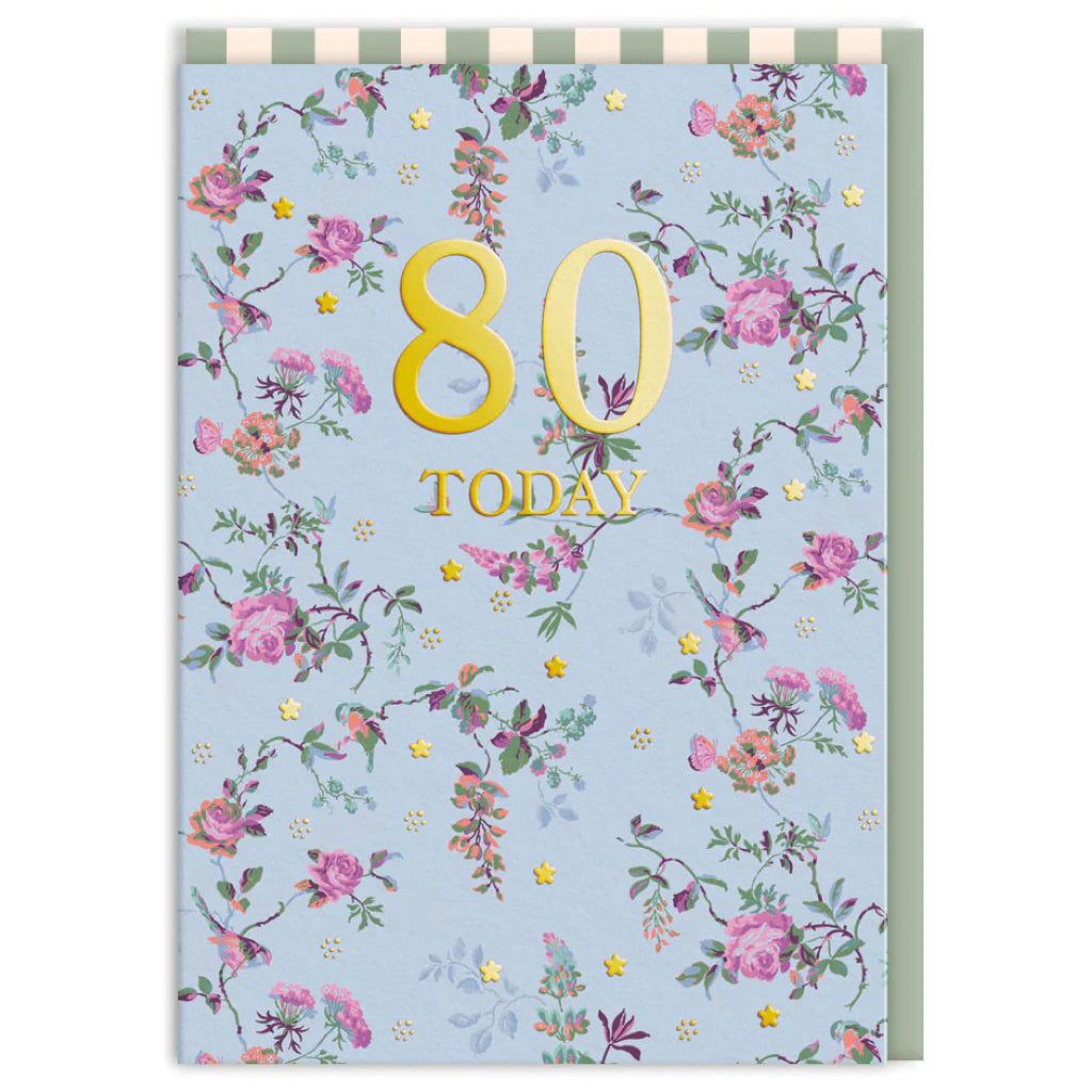 80 Today Floral Birthday Card.