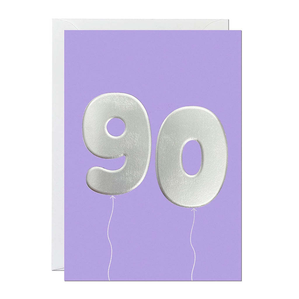 90th Birthday Mylar Balloons Card.