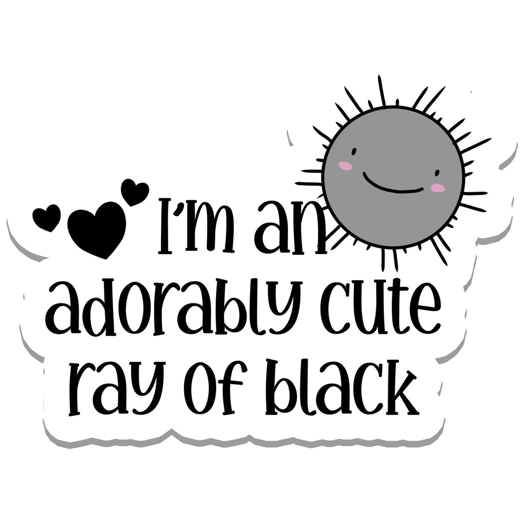 Adorably Cute Ray Of Black Sticker.