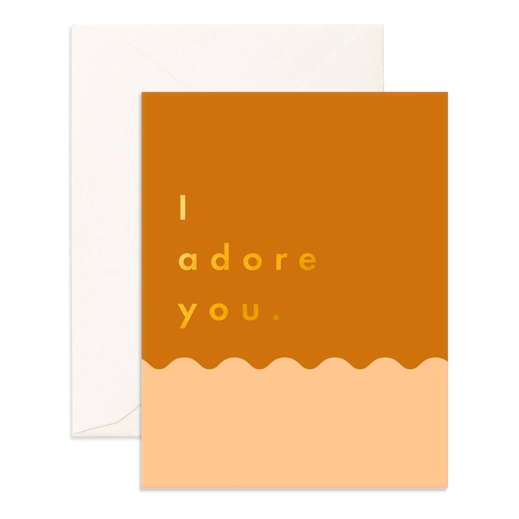 Adore You Hazelnut Ripple Greeting Card.