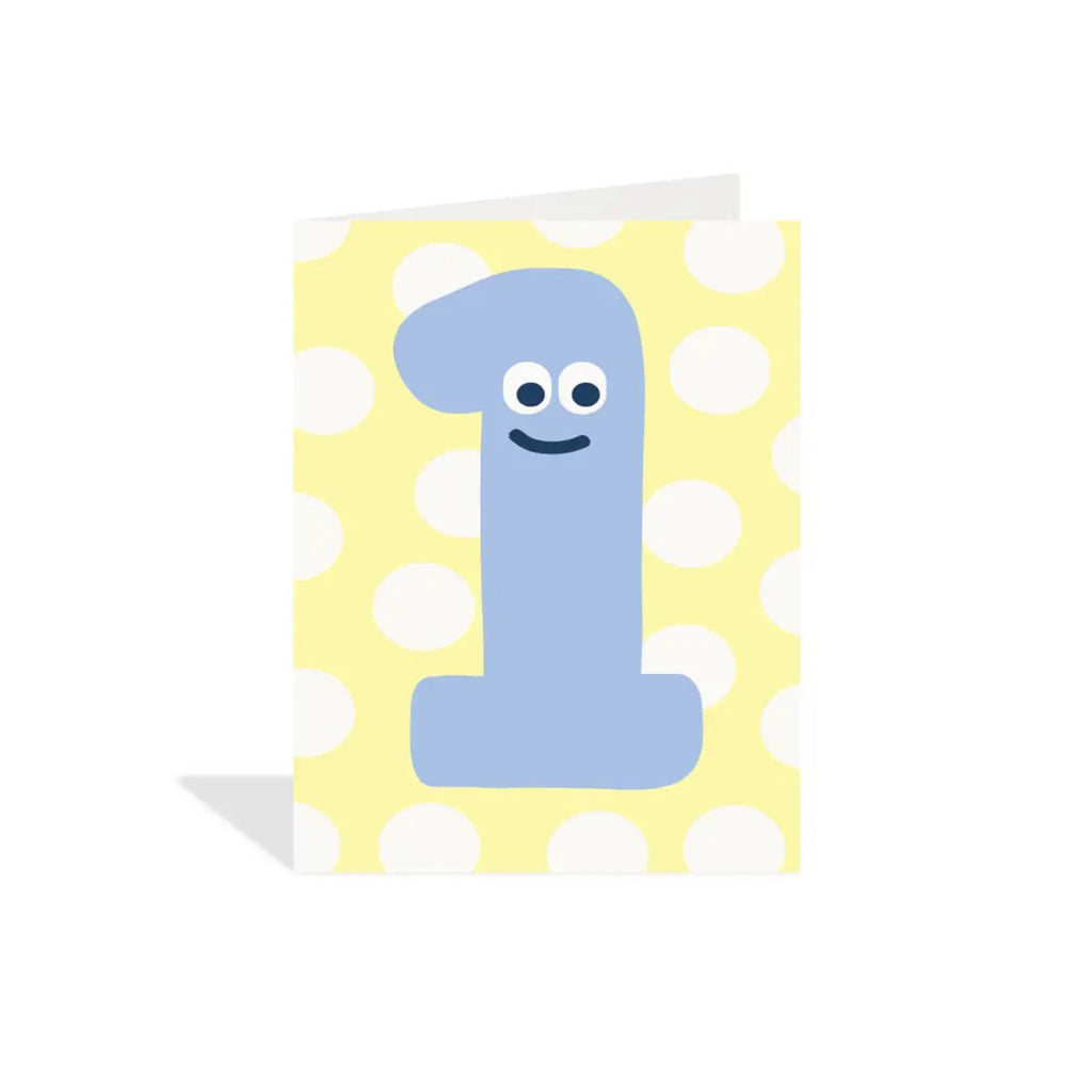 Age 1 Googly Eyes Enclosure Card.