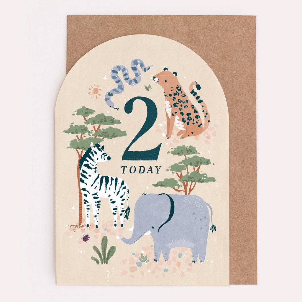 Age 2 Die-Cut Birthday Card.