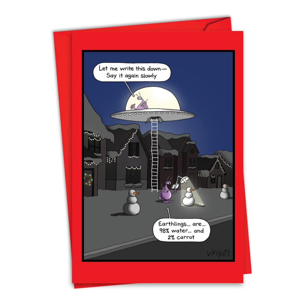 Alien Analysis Christmas Card.
