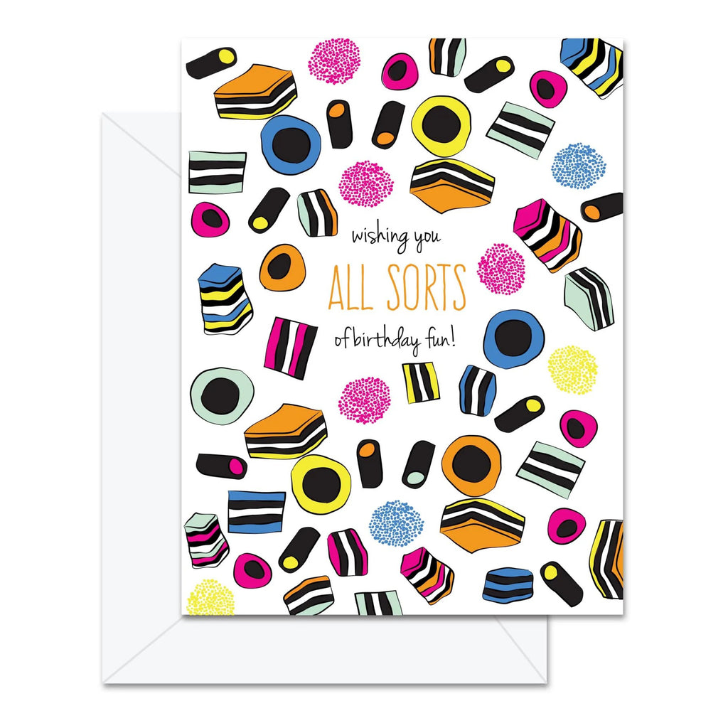 Allsorts Candy Birthday Card.