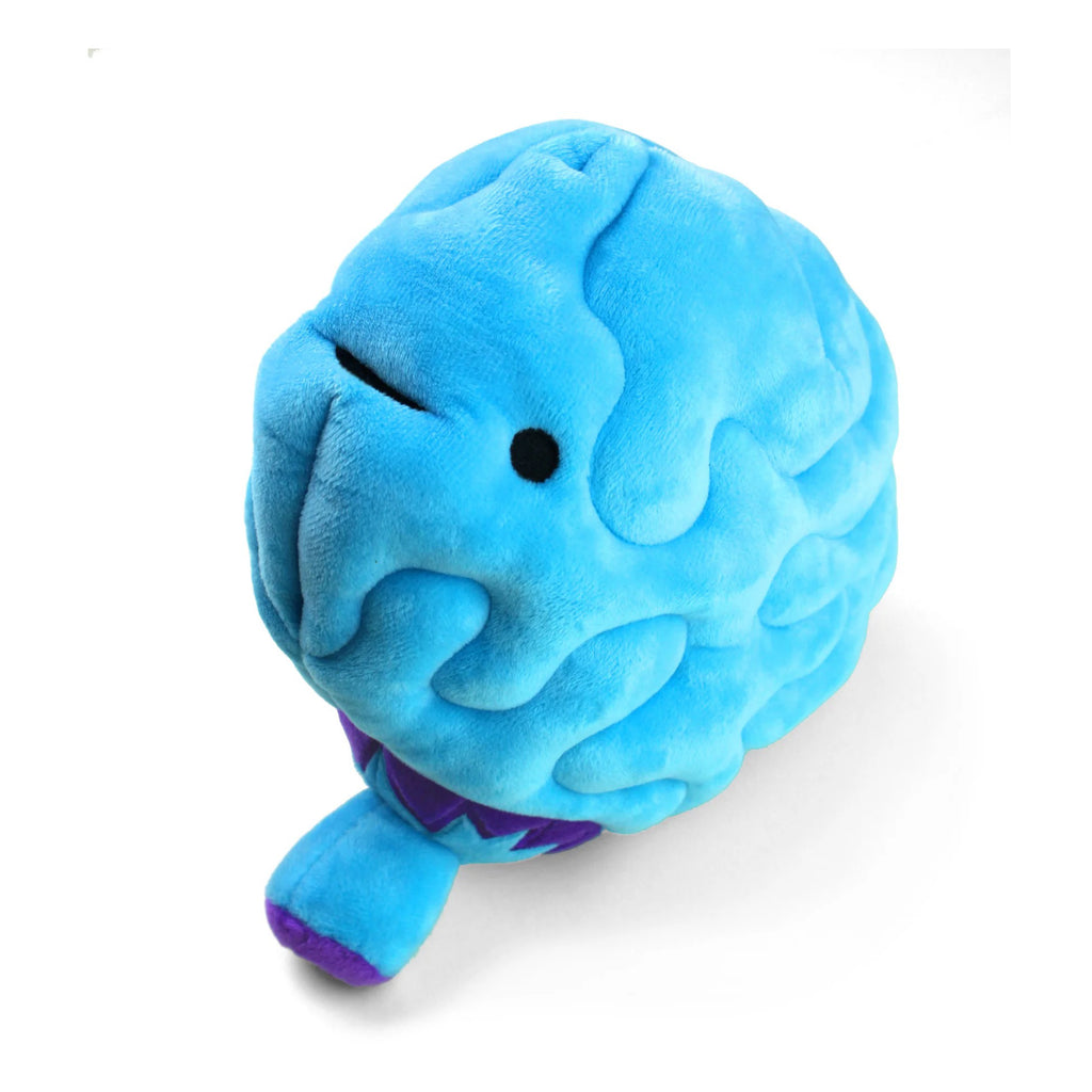 Angle view of Brain Plush.