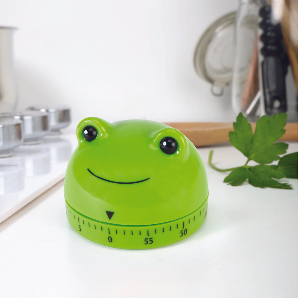 Angle view of Frog Kitchen Timer.