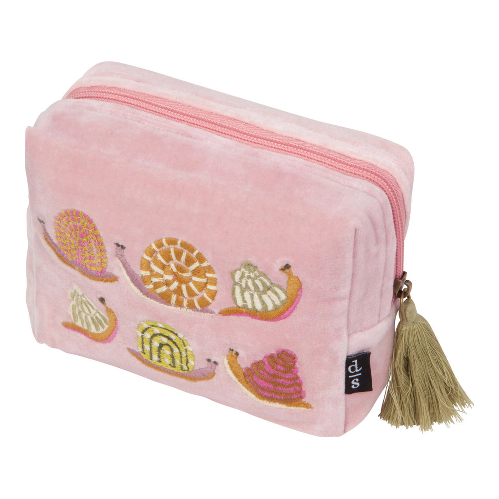 Angle view of Gardenland Embroidered Pouch.