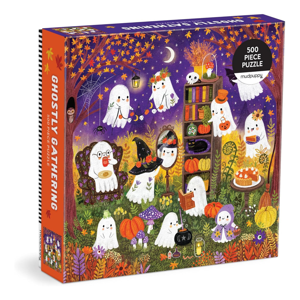 Angle view of Ghostly Gathering 500 Piece Family Puzzle.