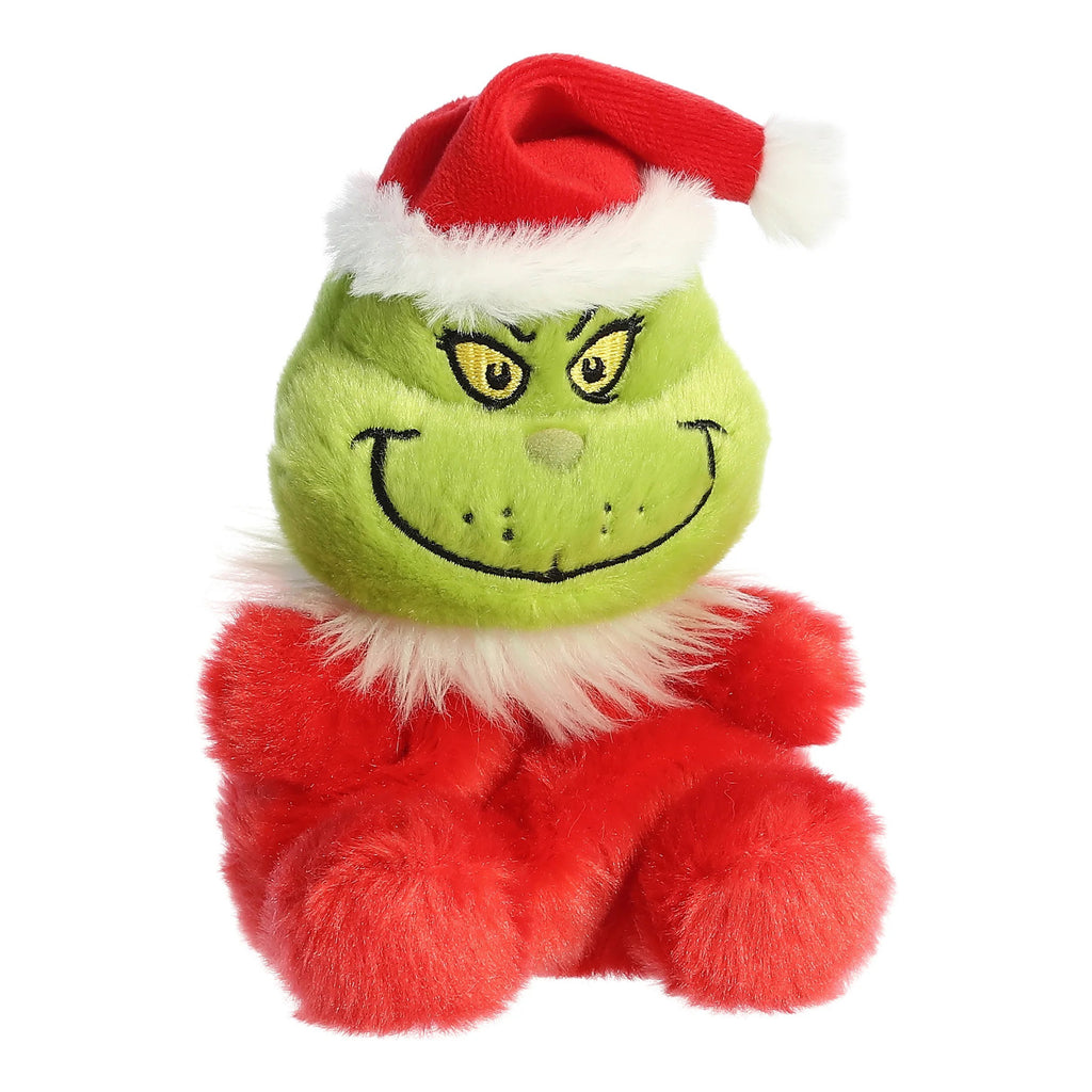 Angle view of Grinch Santa Palm Pal.