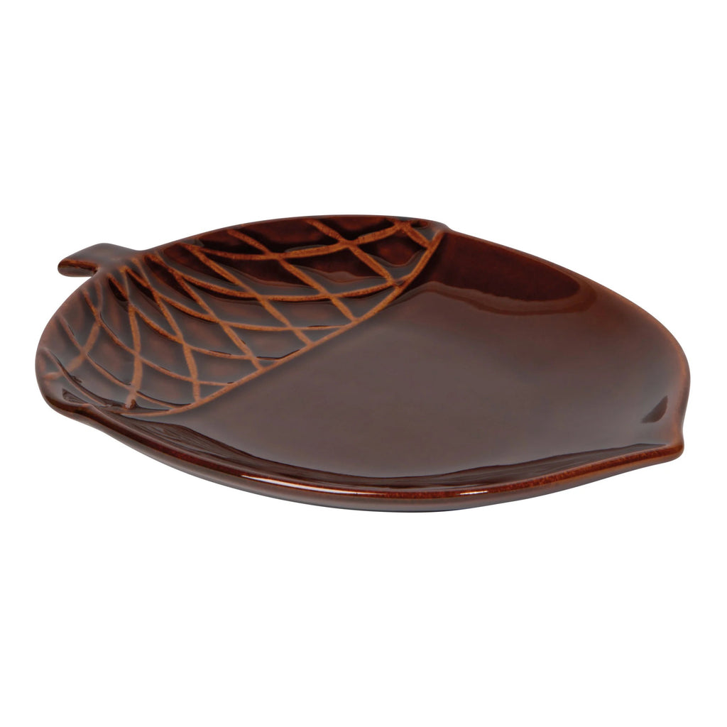 Angle view of Oak and Acorn Shaped Dish.