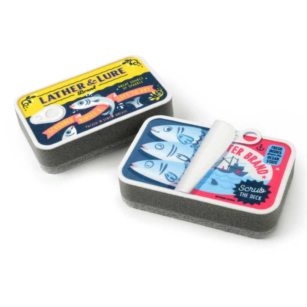 Angle view of Tidy Tins Sardine Kitchen Sponges.