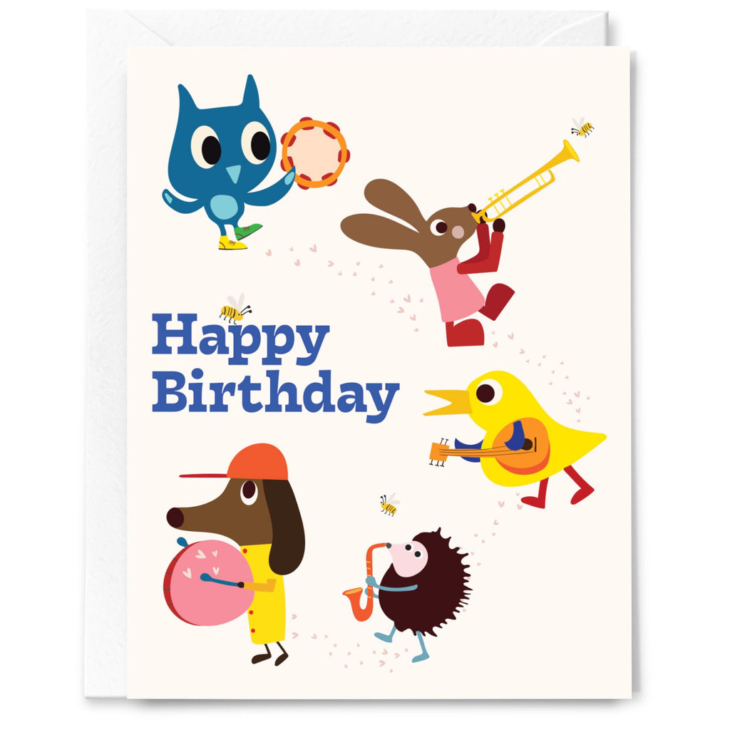 Animal Band Birthday Card.