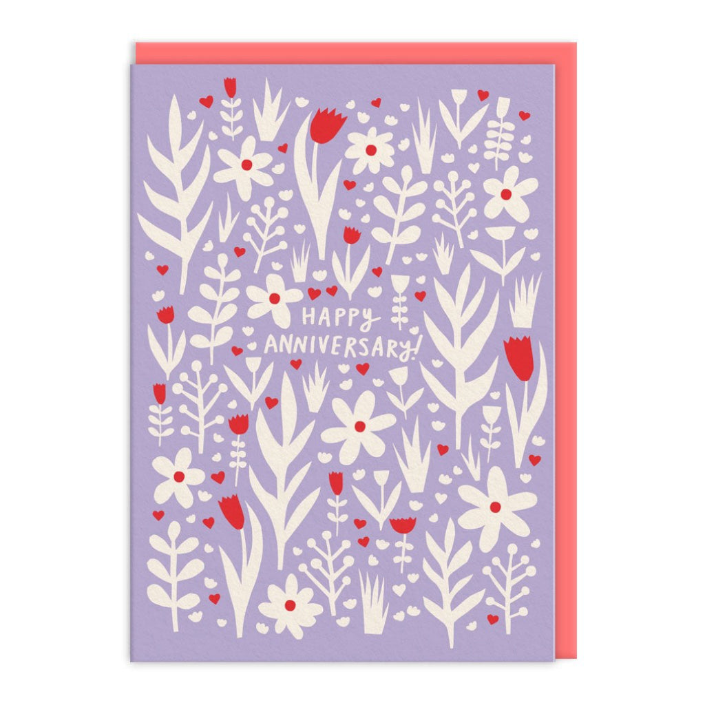 Anniversary Flowers Greeting Card.