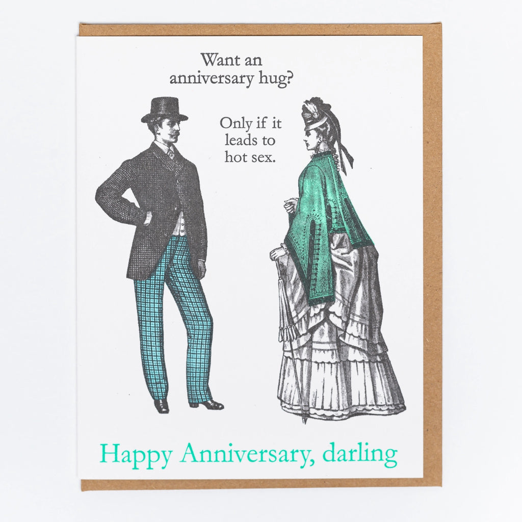 Anniversary Hug Greeting Card.