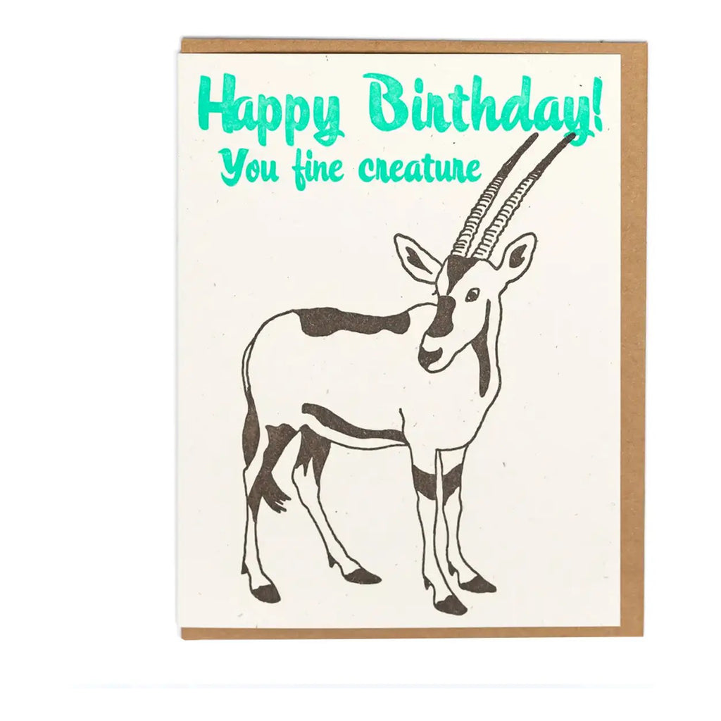 Antelope Fine Creature Birthday Card.