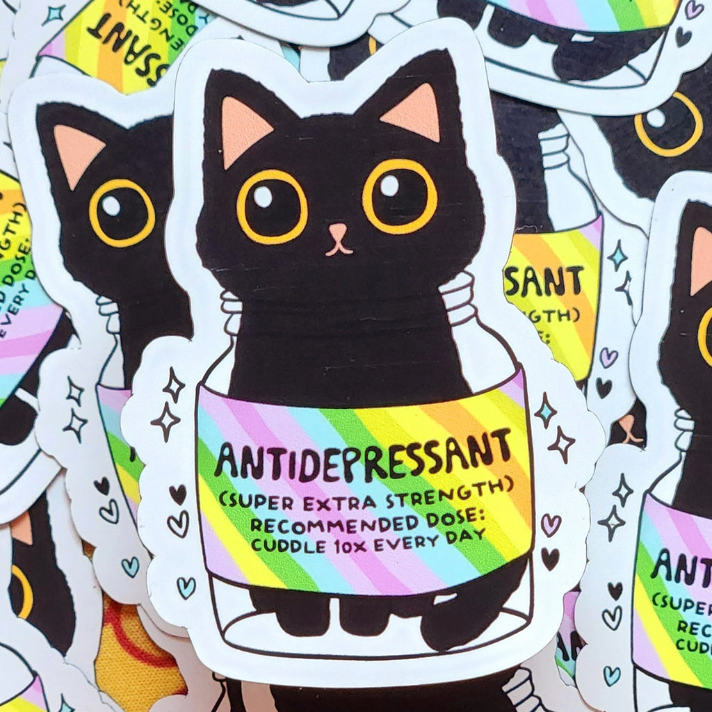 Antidepressant Cat Magnet.