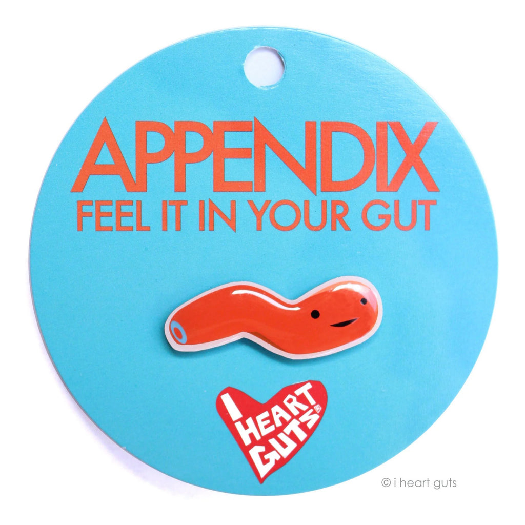 Appendix Lapel Pin packaging.