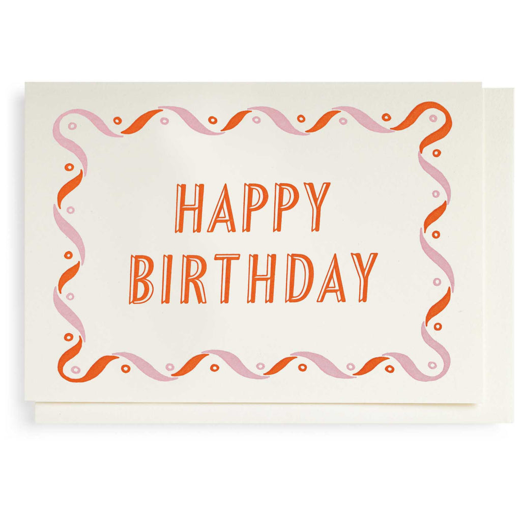 Ariana Pink And Orange Birthday Card.