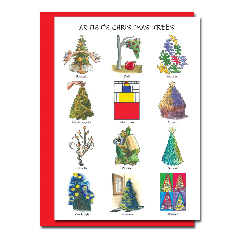 Artist Christmas Trees Boxed Holiday Cards.