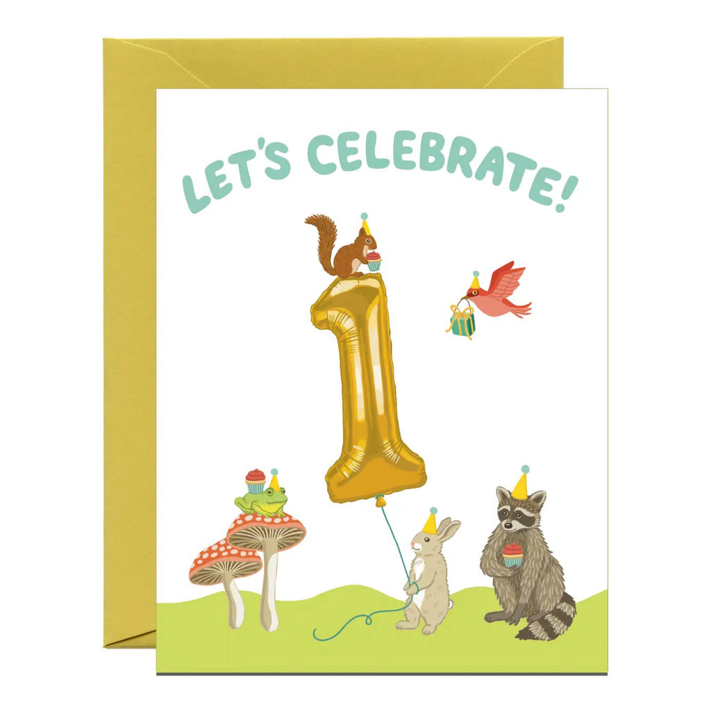 Baby Forest Animals Milestone First Card.