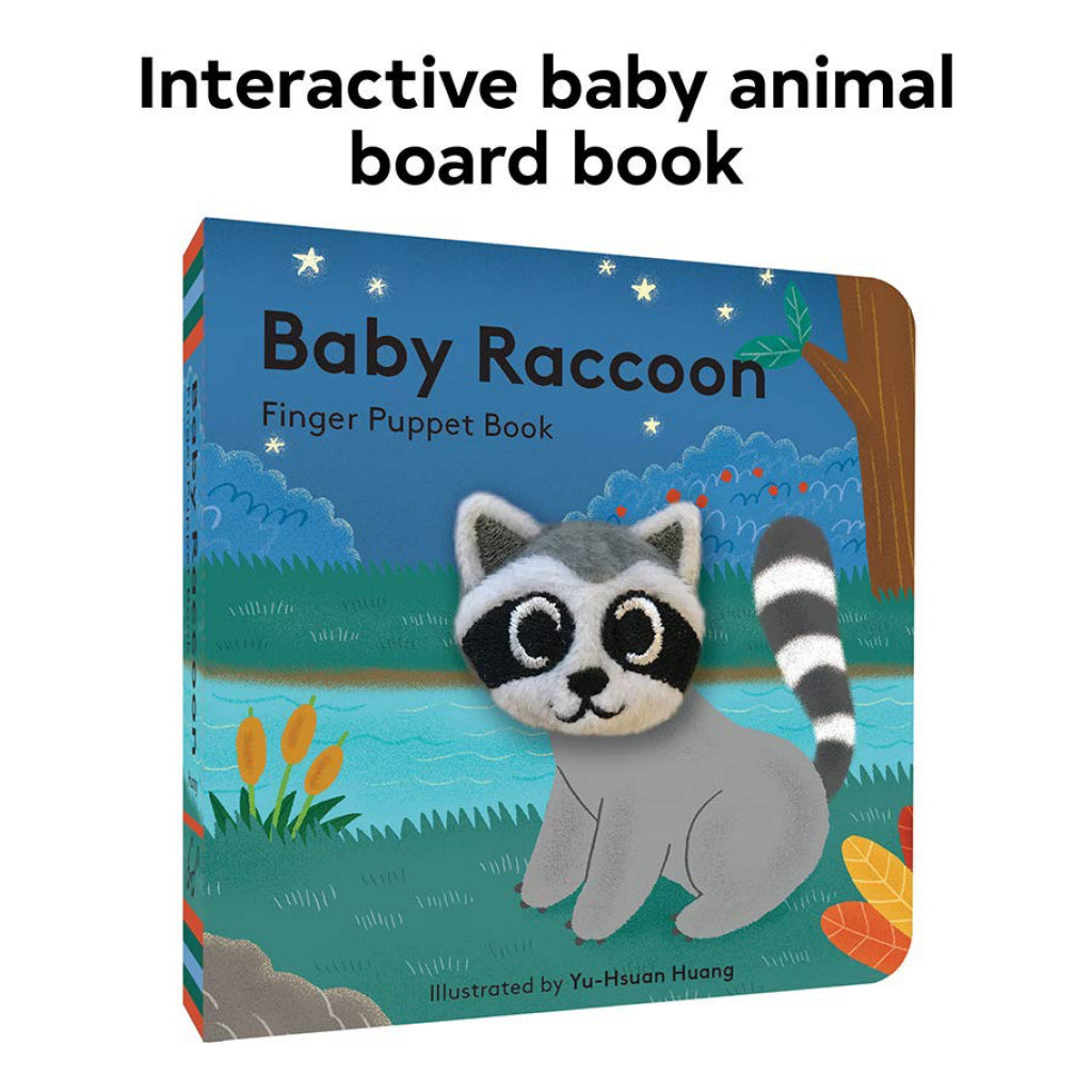 Baby Raccoon Finger Puppet Book feature.