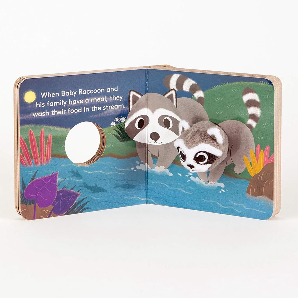 Baby Raccoon Finger Puppet Book sample spread 1.