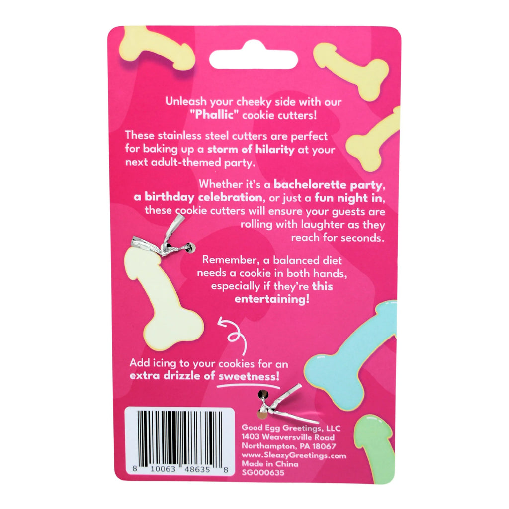 Back of 3 Piece Penis Cookie Cutter Set.
