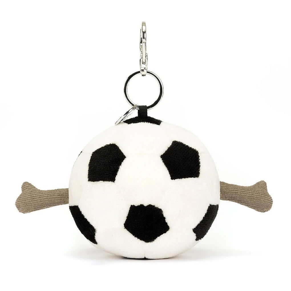Back of Amuseables Sports Soccer Bag Charm.