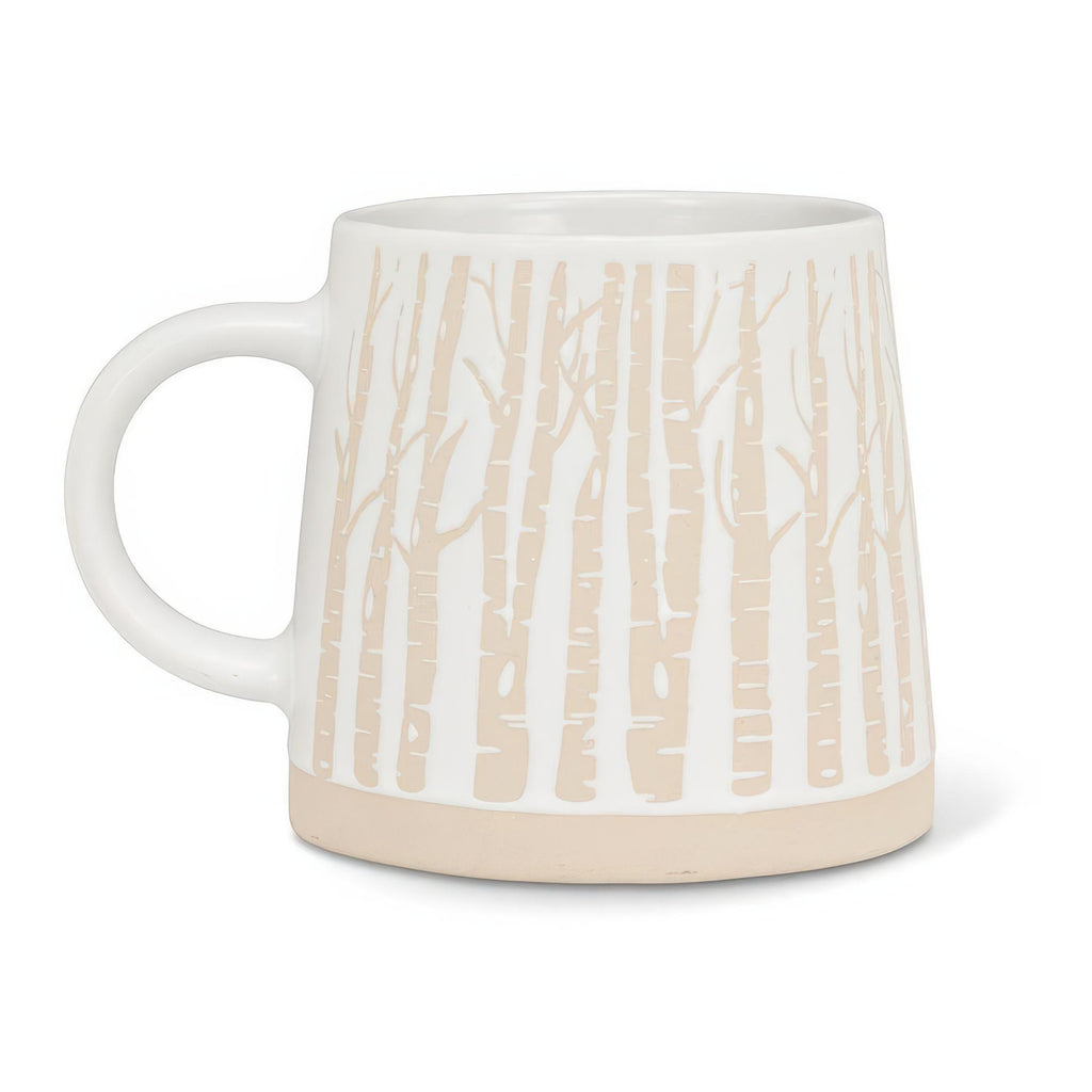 Back of Birch Trees Wide Base Mug.