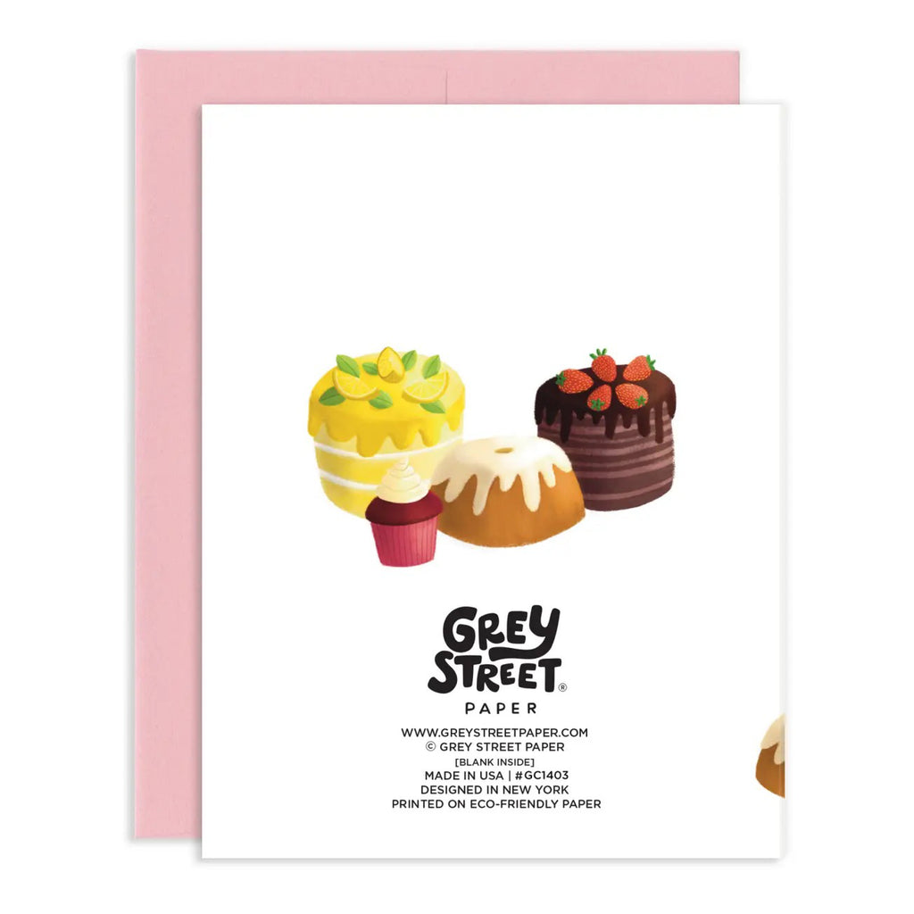 Back of Cake Makes Everything Better Raccoon Card.